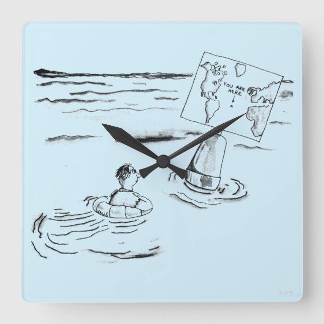 Horloge Carrée Strandé (Recto)