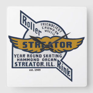 Horloge Carrée Streator Roller Skate Rink, Streator IL