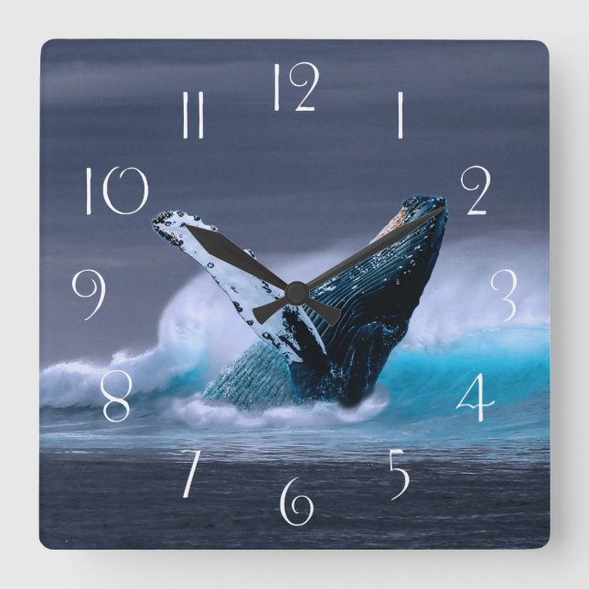 Horloge Carrée Stunning humpback whale (Recto)