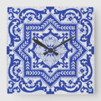 Style azulejo en céramique craquée bleue Azulejo V