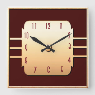 Horloge Carrée Style Déco vintage