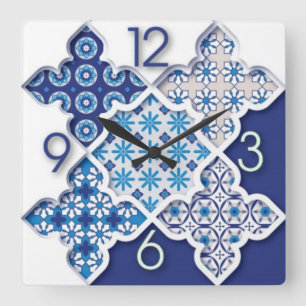 Horloge Carrée Style Mandala Deco