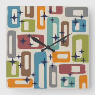 Horloge Carrée Style moderne du milieu du siècle
