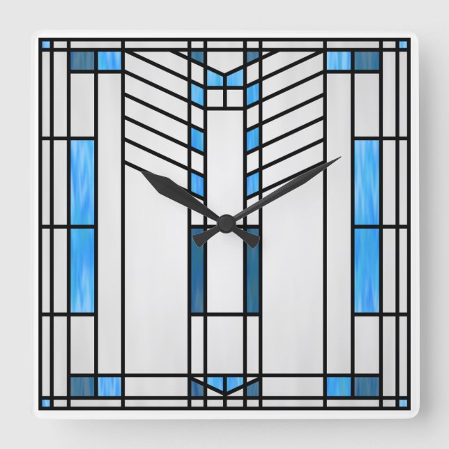 Horloge Carrée Style scolaire des Prairies Interprétation no 1 (Recto)