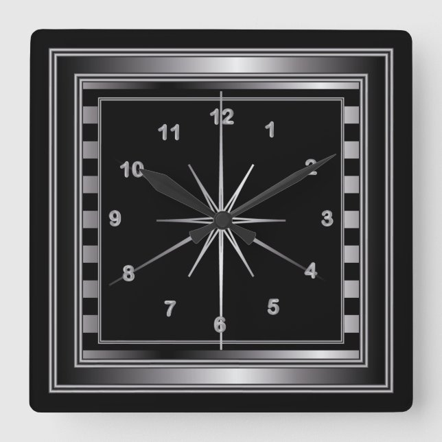 Horloge Carrée Stylish Steel (Recto)