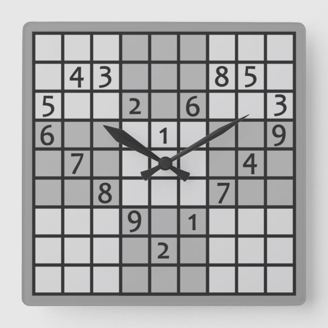 Horloge Carrée SUDOKU wall clock (Recto)