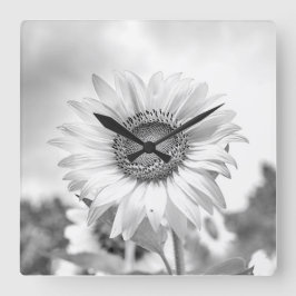 Horloge Carrée Sunflower Wall Art, Venin, Clock, Sunflower Toxits