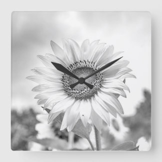 Horloge Carrée Sunflower Wall Art, Venin, Clock, Sunflower Toxits