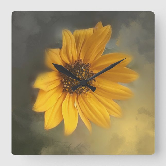 Horloge Carrée Sunflower wall clock (Recto)