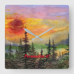 Horloge Carrée "Sunset on the Scenic" Highland Scenic Highway