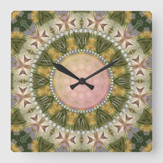 Horloge Carrée Super Forest Green Gold (Recto)