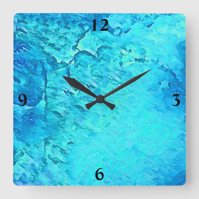 Horloge Carrée Superbe aquarelle Tropical Ocean Thème (Recto)