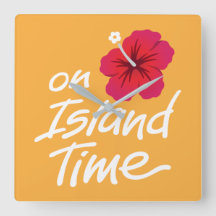 Sur l'Islande Time Clock avec Hibiscus graphic