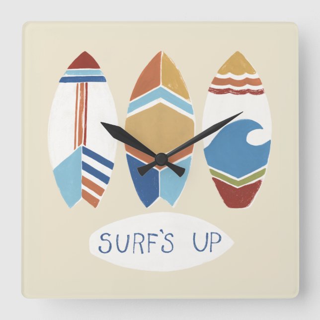 Horloge Carrée SURF ! Surf (Recto)