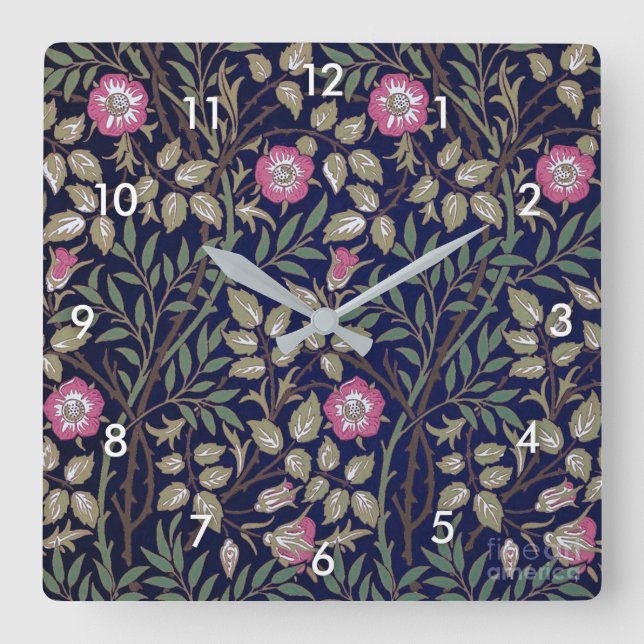Horloge Carrée Sweet Briar, William Morris (Recto)