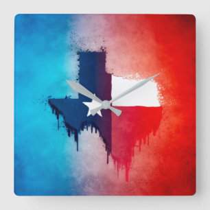 Horloge Carrée SYMBOLE D'ÉTAT DU Texas ÉCRAN DE COUVERTURE Carré