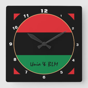 Horloge Carrée Symbole patriotique panafricain du drapeau et de l