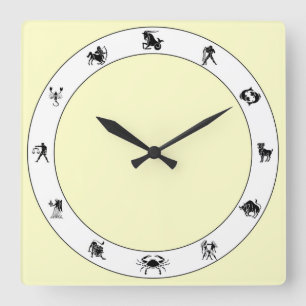 Horloge Carrée Symbole Zodiaque