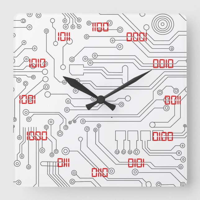 Horloge Carrée Système binaire très Cool et créatif (Recto)