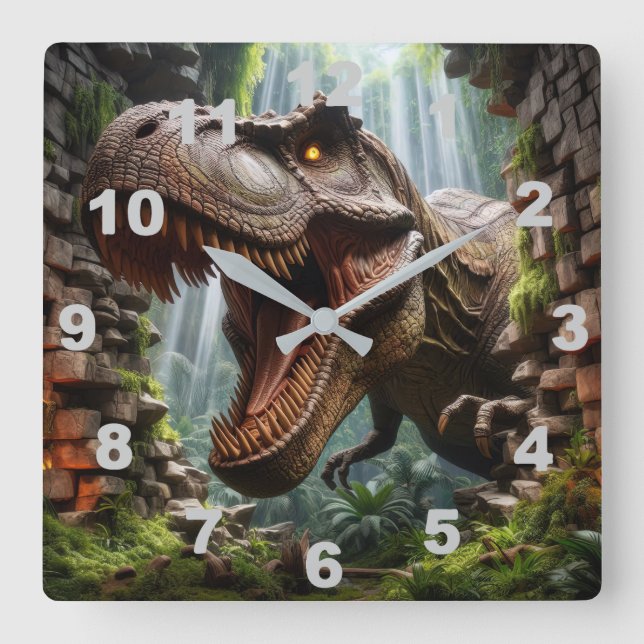 Horloge Carrée T-Rex Wall Clock (Recto)
