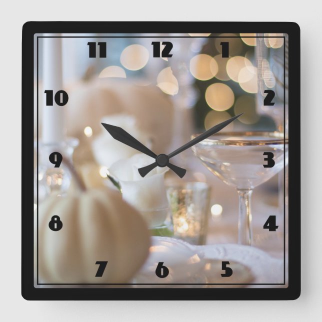 Horloge Carrée Table classique avec cadre soigné (Recto)