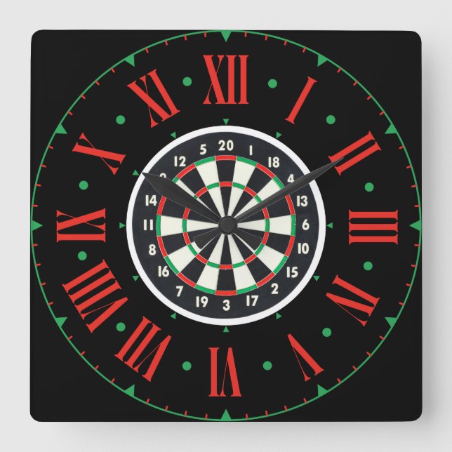 Horloge Carrée Tableau De Bord Original Avec Numéros Romains (Recto)