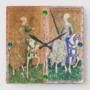 HORLOGE CARRÉE TAROT DE RENAISSANCE ANTIQUE/DENSE DES PIÈCES ET D