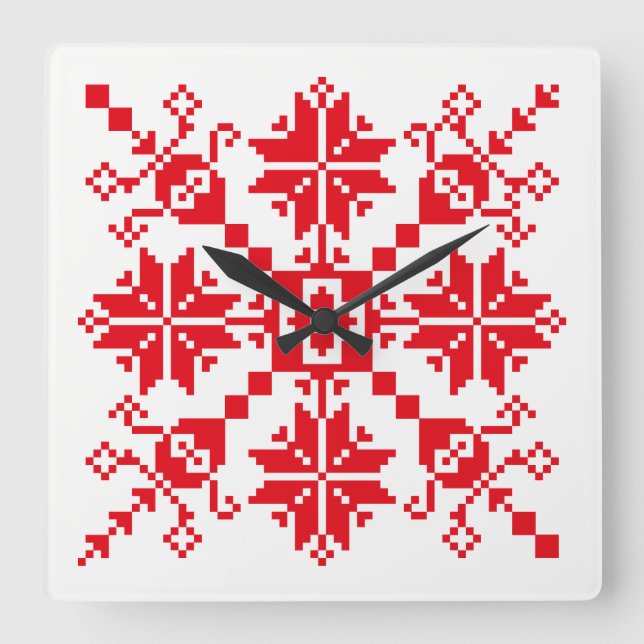 Horloge Carrée Tartlau red (Recto)