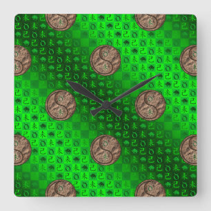 Horloge Carrée Taureau & Chèvre de terre
