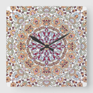 Horloge Carrée Tazhib decorado del arte persa, mandala persa