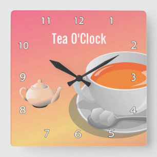 Horloge Carrée Tea Lovers Wall Clock