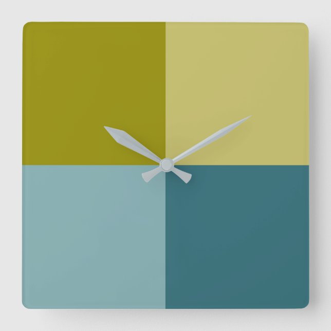 Horloge Carrée Teal Blue (Recto)