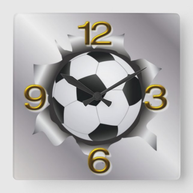 Horloge Carrée Technologie du football (Recto)