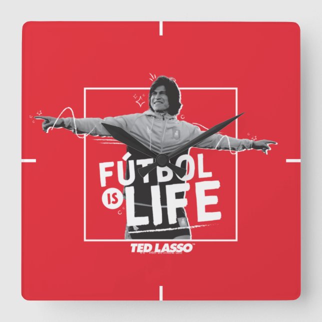 Horloge Carrée Ted Lasso | Dani Rojas Fútbol is Life (Recto)