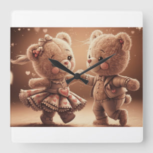Horloge Carrée Teddy dansant