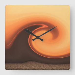 HORLOGE CARRÉE TEMPÊTE DE COUCHER