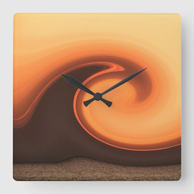 HORLOGE CARRÉE TEMPÊTE DE COUCHER (Recto)