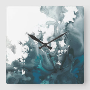 Horloge Carrée Tempête d'indigo