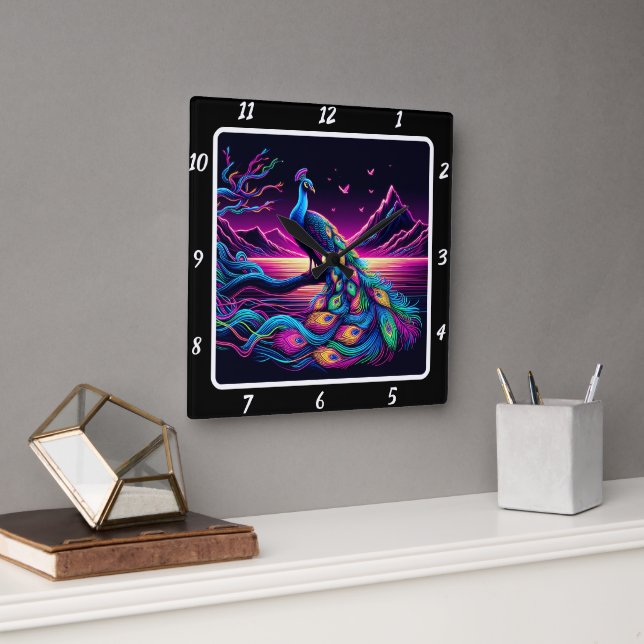 Horloge Carrée Temps de pointe brillant (Bureau)