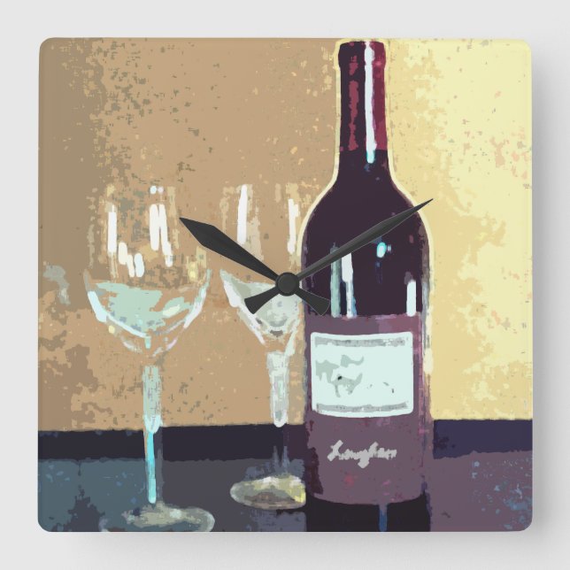 Horloge Carrée Temps de vin (Recto)