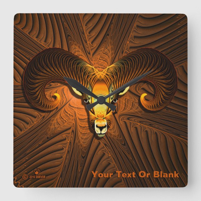 Horloge Carrée Tête de bélier (Recto)