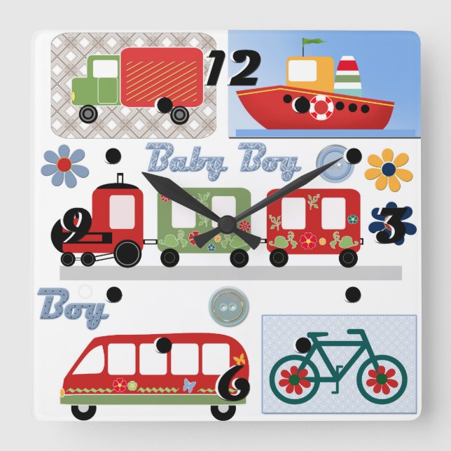 Horloge Carrée The Boy (Recto)