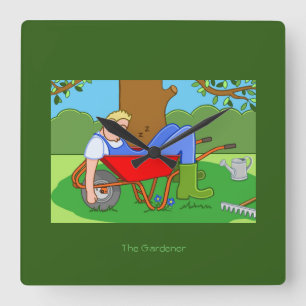 Horloge Carrée The Gardener