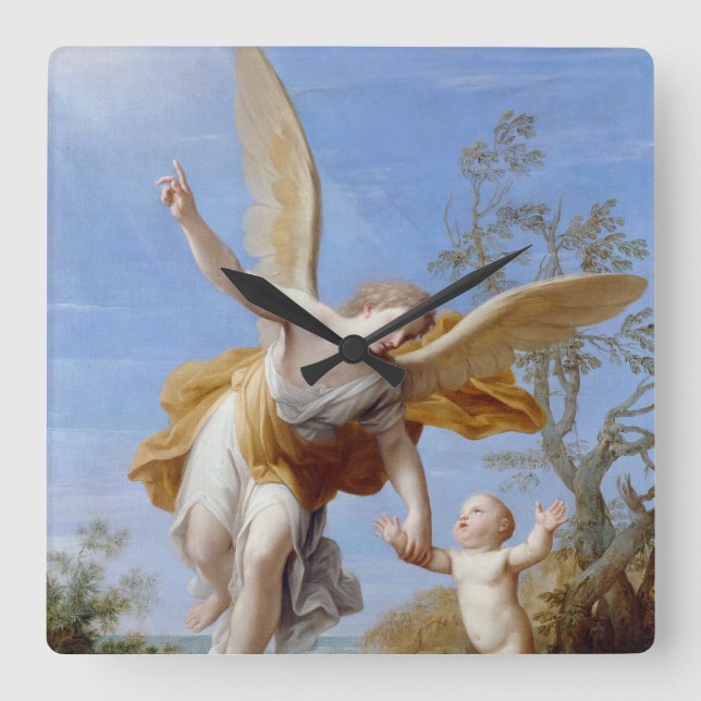 Horloge Carrée "The Guardian Angel" wall clock (Recto)
