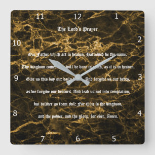Horloge Carrée THE LORD's PRAYER SQUARE WALL CLOCK