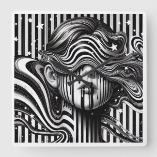 Horloge Carrée The mystery girl clock