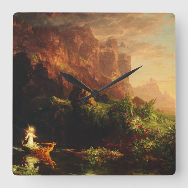 Horloge Carrée The Voyage of Life Childhood by Thomas Cole (Recto)