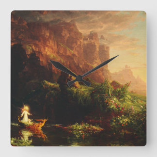 Horloge Carrée The Voyage of Life Childhood by Thomas Cole