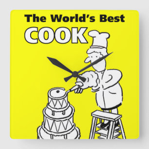 Horloge Carrée The World's Best Cook