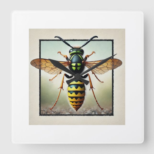 Horloge Carrée ThreadWaisted Wasp 110724IREF122 - Watercolor (Recto)